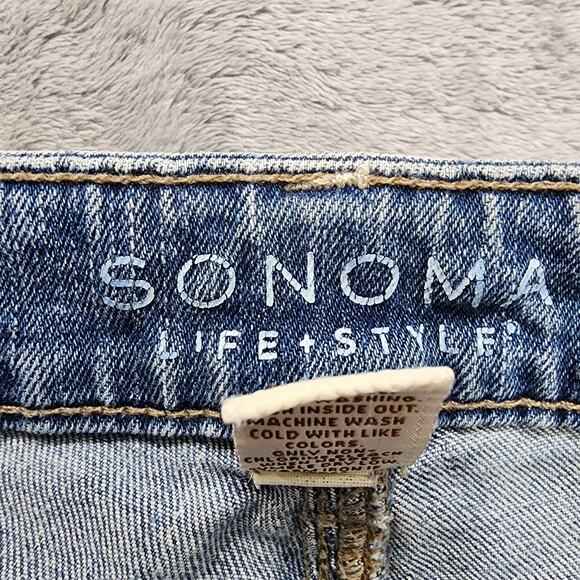 Sonoma Life + Style Jeans Womens 16 Blue Modern Fit Capri Crop Mid Rise Stretch - Picture 5 of 13